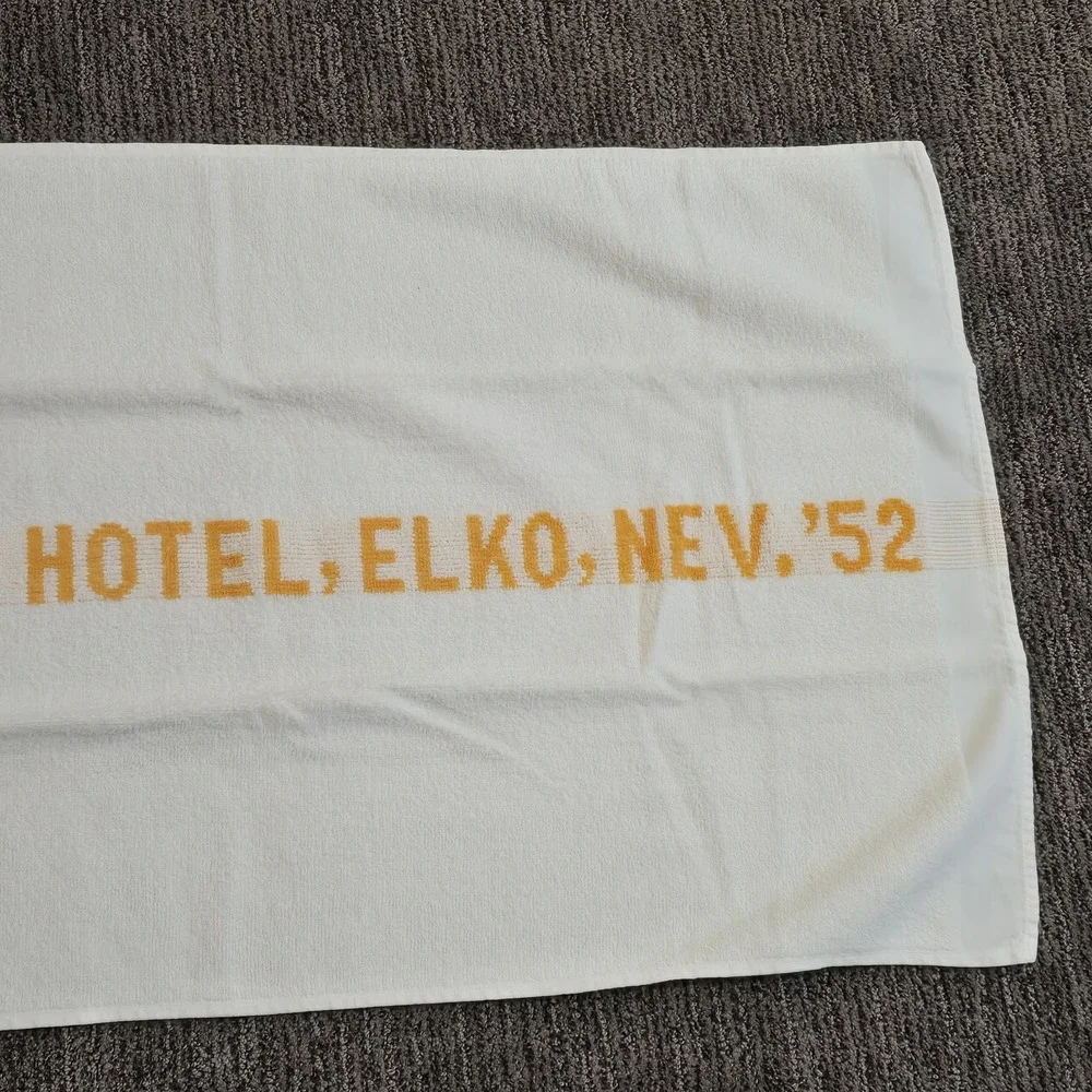 Vtg STOCKMEN'S HOTEL ELKO NEVADA '52 1952 1950s‎ Towel Bager Terry